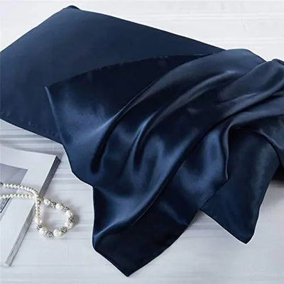 Luxbedding Satin Pillowcase Pillow Cases King Size Cooling Satin Pillowcase for Hair and Skin Silk Pillowcase 2 Pack - Navy Blue Pillow Case